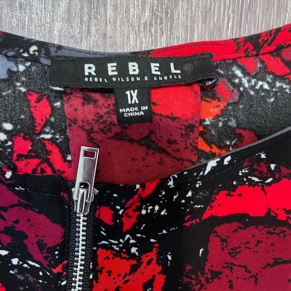REBEL WILSON X ANGEL Red Pattern Dress - Picture 3 of 4